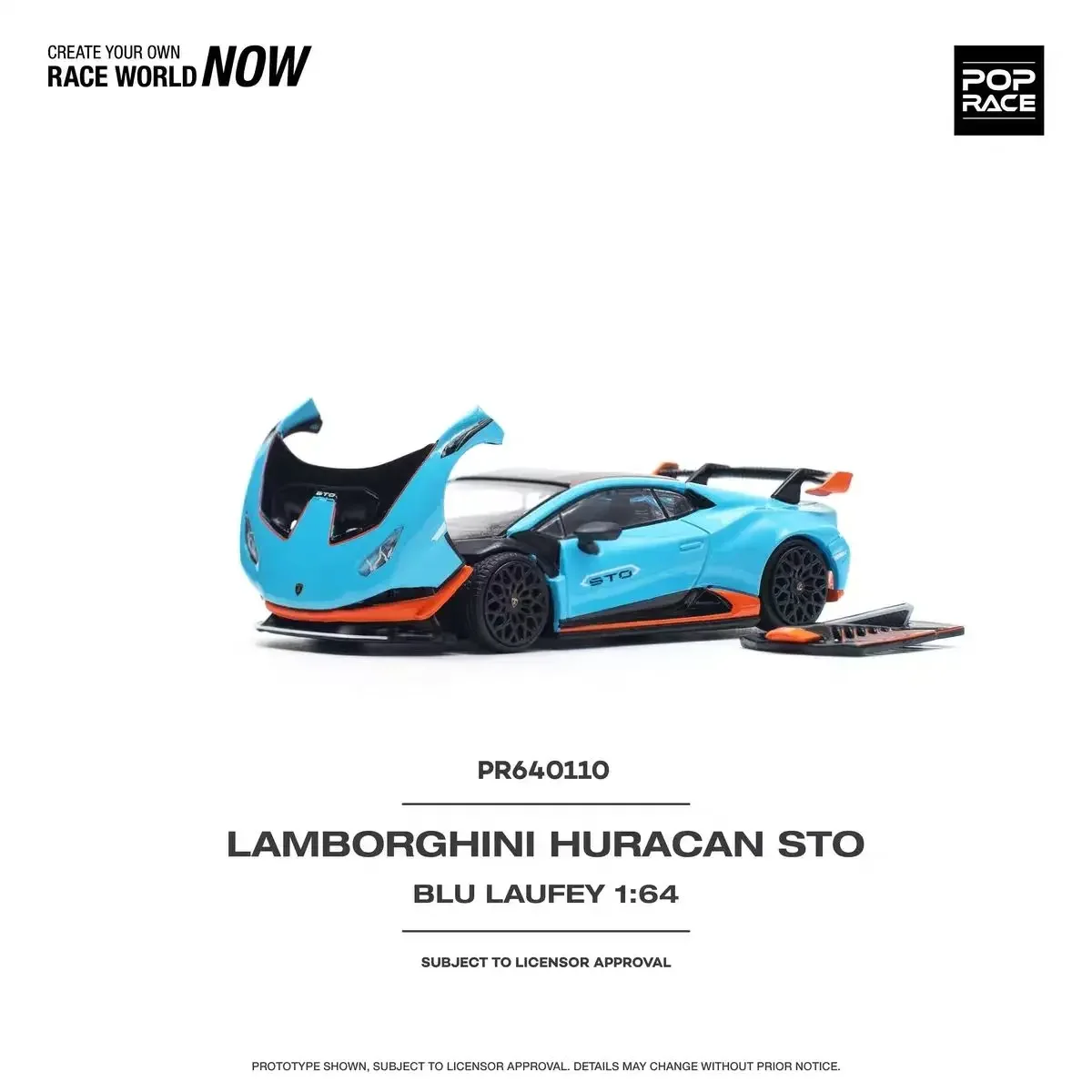 POP Yarışı 1:64 Lamborghini Huracan STO BLU LAUFEY PR640110 Gerçek