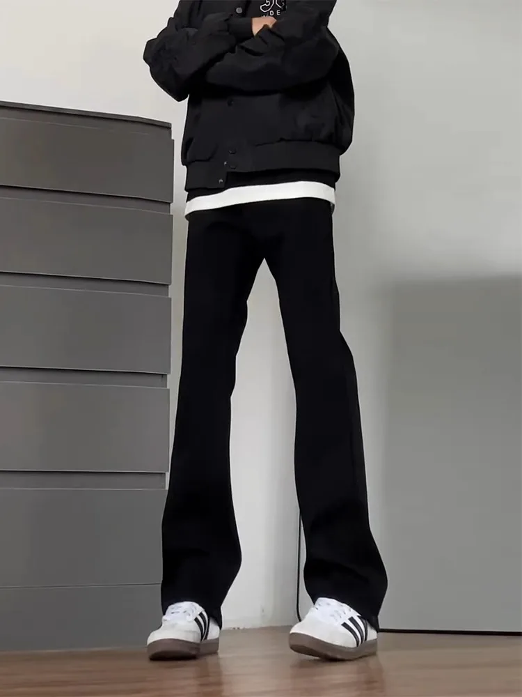 

Мужские джинсы Slim Fit из эластичного денима, весна-осень, прямые, расклешенные, в стиле High Street, молодежный фэшн