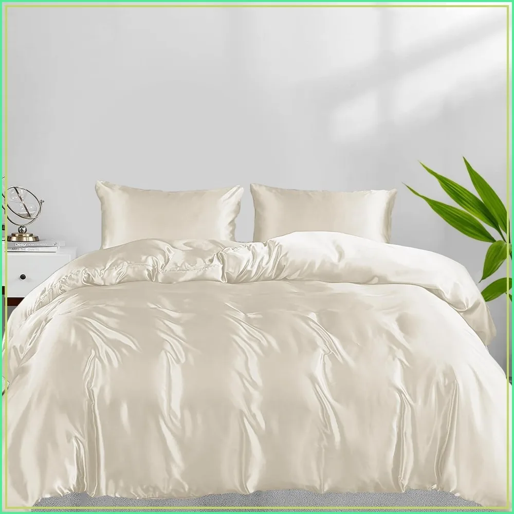 California King Duvet Cover Set with Fitted Sheet, Bamboo Viscose, Zipper, Charcoal Grey