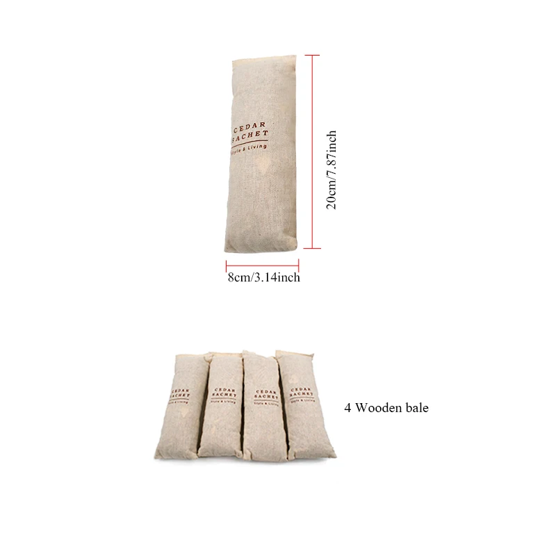 4PCS Cedar Big Sachets  Red Cedar Chips Sachets for Clothes Storage, Home Fragrance Sachet for Drawers and Closets