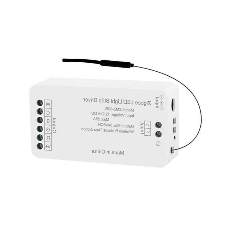 Zigbee RGBCW LED Light Strip Driver RGBCCT LED Controller 12/24V 25A Max Power Works For Tuya Homekit Alexa Smartthings APP-AT36