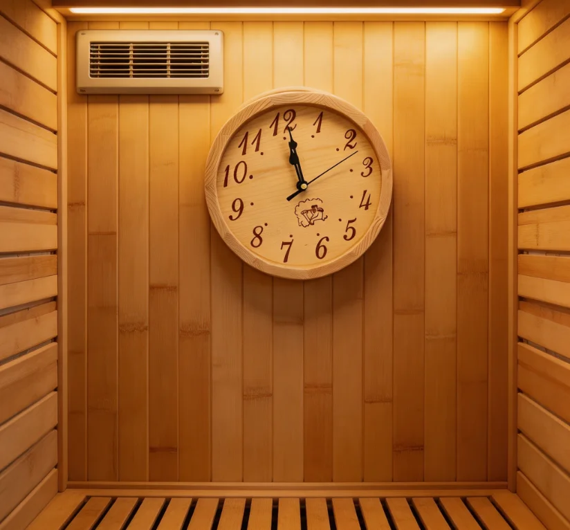 1pc Wooden Round Thermohygrometer Clock For Sauna Room High Temperature Humidity Monitor Decorative Wall Accessories