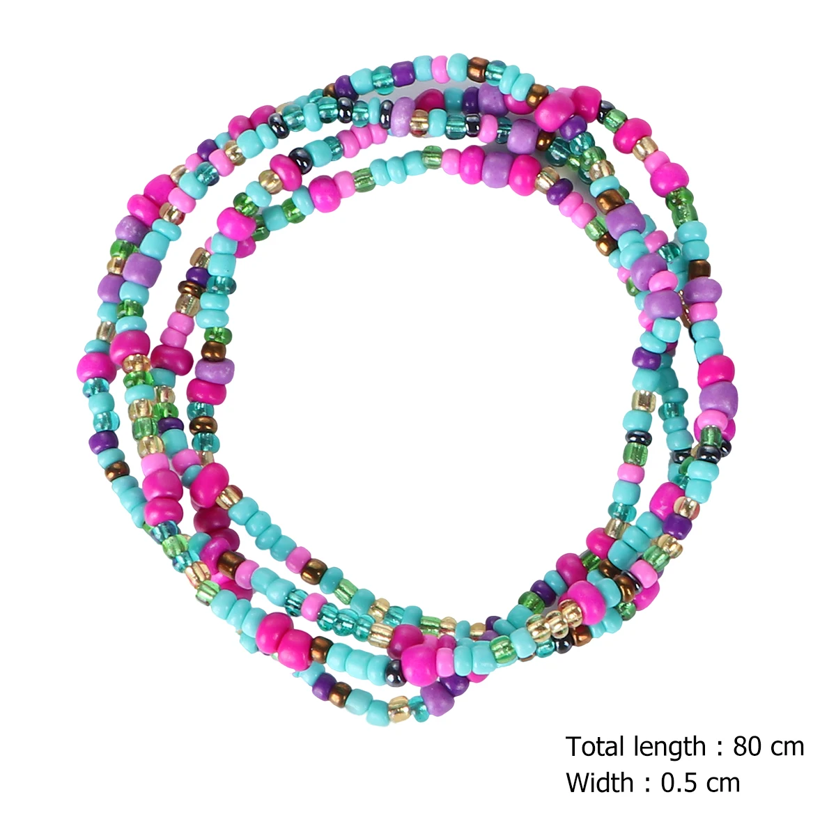 

3Set Safe Glass Waist Chains Not Easy to Damage Perfect Gift for Women Travel Decor Bead Waist Chain