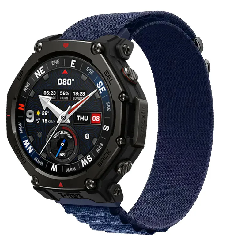 220mm 22mm Alpine Nylon Strap For Amazfit T-REX3 Pro 48mm 44mm Bracelet Wristband For Amazfit Helio Balance 2-1/Bip 6-5/Active 2