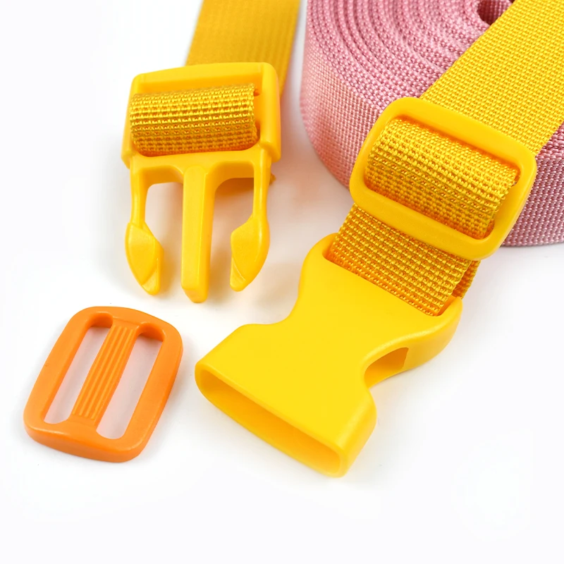 2-10 مجموعات البلاستيك الإصدار إغلاق مشبك حزام الشريط على ظهره حزام حقيبة المشبك حزام ثلاثي الإنزلاق المنزلق هوك DIY بها بنفسك الخياطة التبعي