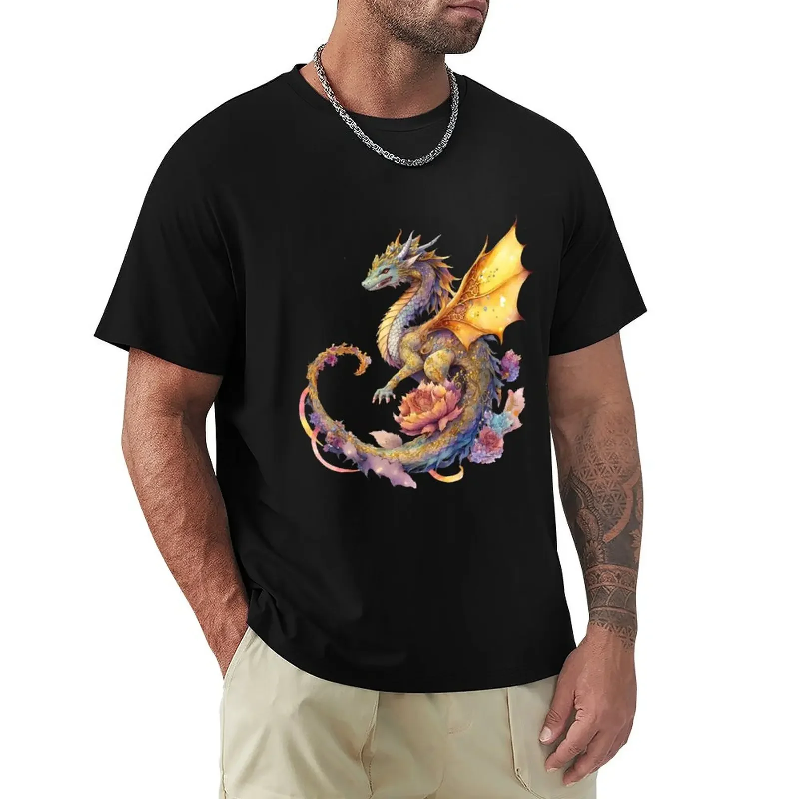 

golden dragon T-Shirt for a boy man t shirt mens funny t shirts