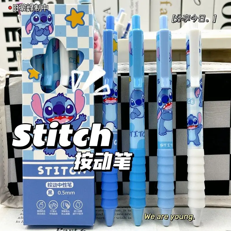 Stitch cartoon high-looking ins style push pen cartoon cute 0.5 quick-drying black student gel pen birthday gift wholesale