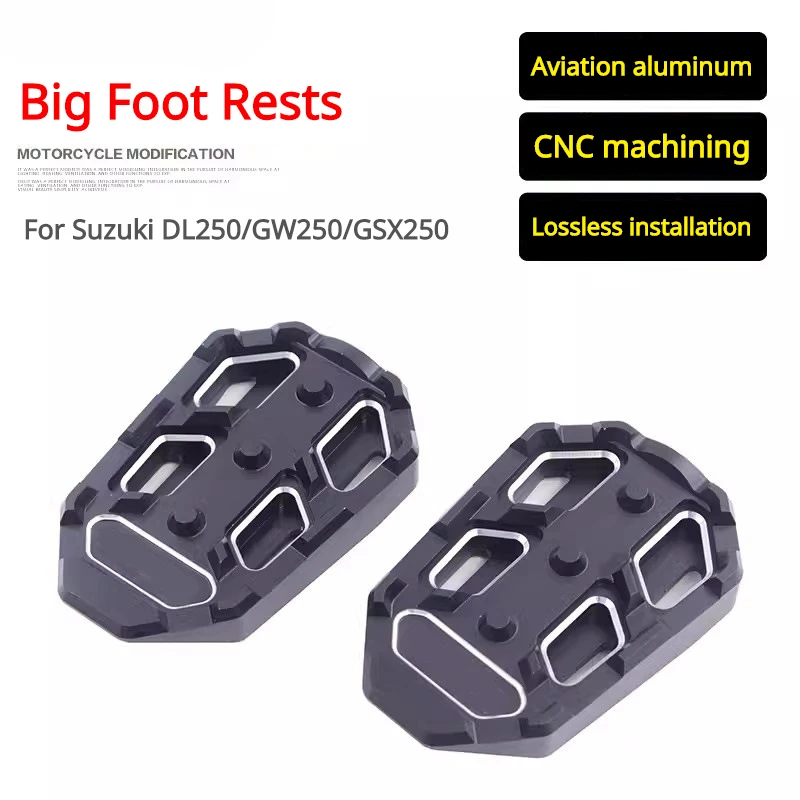 For Suzuki DL250 GW250 GSX250 Motorcycle Modified Footrest Enlarged Pedal Anti-Skid Foot Pegs Pedals Motor Accessories