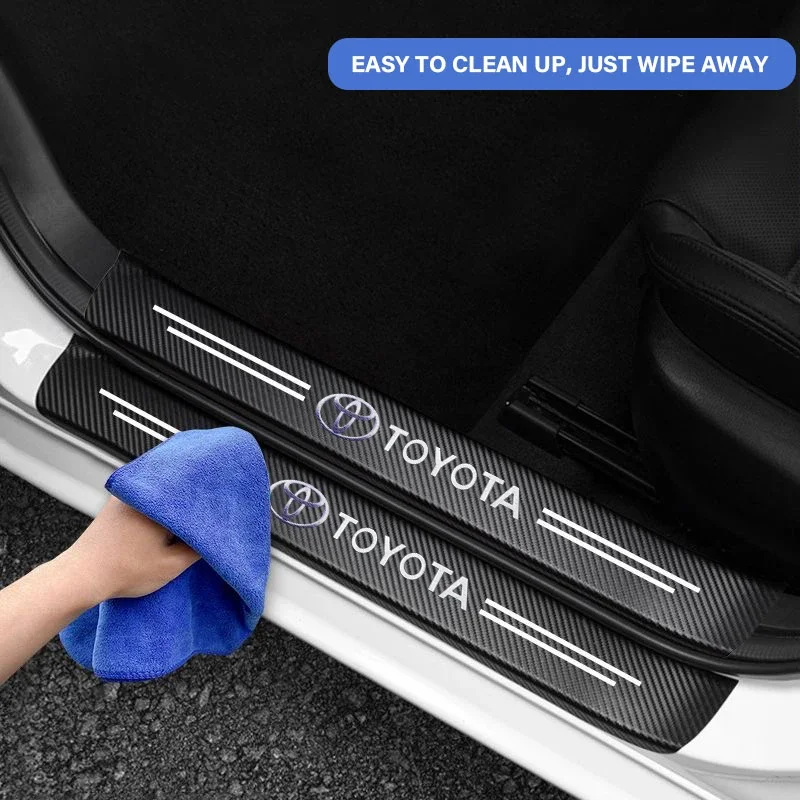 عتبة السيارة حامي شفاف شارة الزخرفية ملصق لتويوتا C-hr برادو Rav4 يارس هايلكس بريوس أفينسيس كورولا كامري