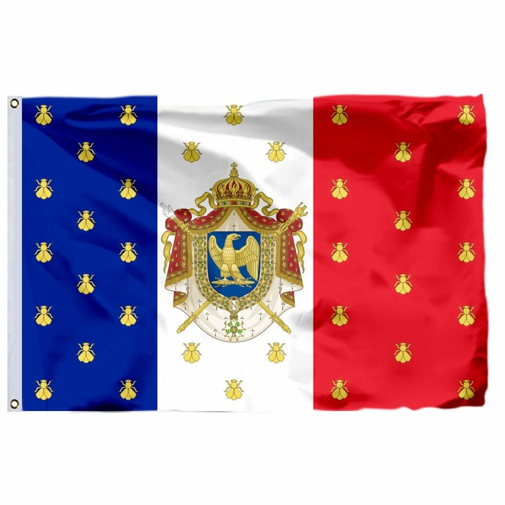 France Royal Banners and Ensigns Flag Double Stitched Napoleon III Banners with Brass Grommets House Indoor Outdoor Decorations