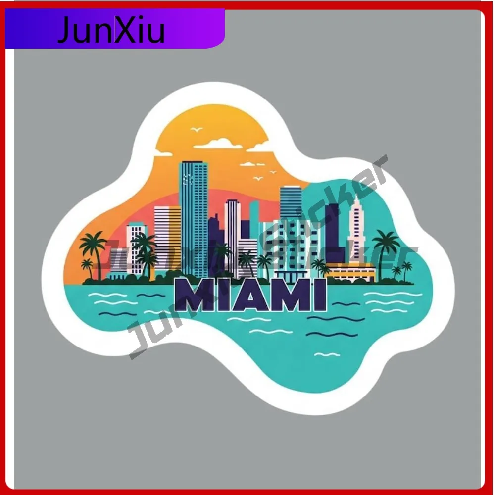

Miami Fl Florida Laptop Waterproof Sticker Decoration Funny Rv Suv Bodywork Motocross Bumper Stickers Camping Car Decals And Gra
