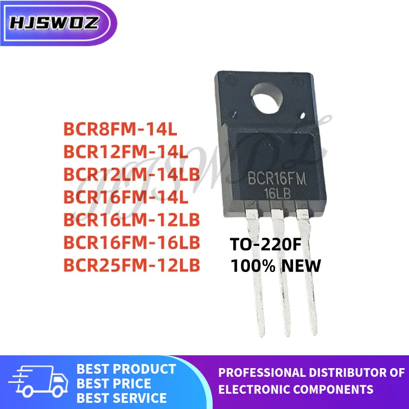 10Pcs New BCR12LM-14LB BCR12FM-14L BCR8FM-14L BCR25FM-12LB BCR16LM-12LB BCR16FM-16LB BCR16FM-14L TO-220F In Stock