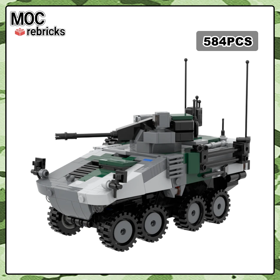 

Military Weapons Tracked Tank LAV-27 IFV Armoured Infantry Carriers Vehicle MOC Building Block Model Bricks Puzzle Toy Kids Gift