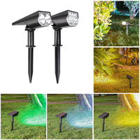 Solar Outdoor Light 2/4/7LED Courtyard trees Lawn Spotlights White/Warm/RGB light Waterproof Ground-in type Garden Villa Lamp