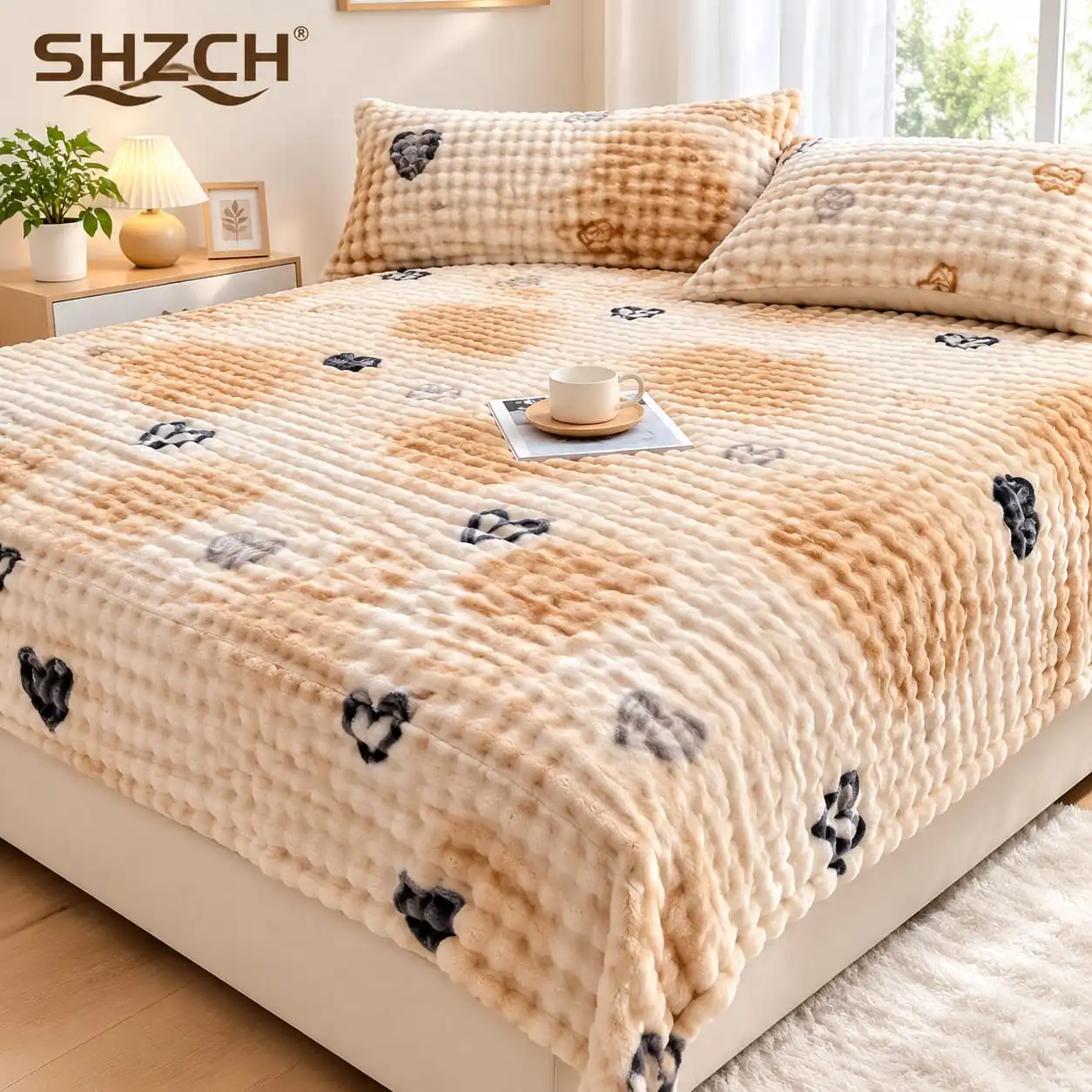 Premium Flannel Fitted Sheet Elastic Winter Mattress Cover Thick Warm Velvet Bed Linens 150/180/200cm Home Thermal Bedding
