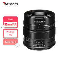 7artisans APS-C 55mm F1.4 Large Aperture Manual Focus Mirrorless Camera Lens for Portrait Photography with Sony E Fujifilm XF