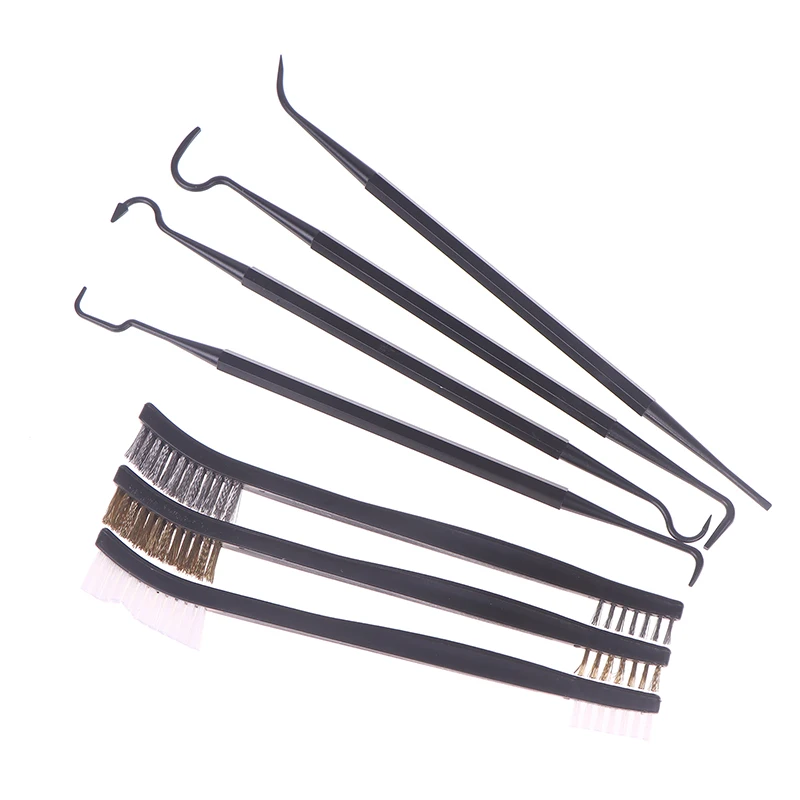7 pçs kit de limpeza de rifle ao ar livre/3 pçs escova/4 pçs escolher peças de automóvel escova mecânica acessórios acampamento ferramenta limpeza
