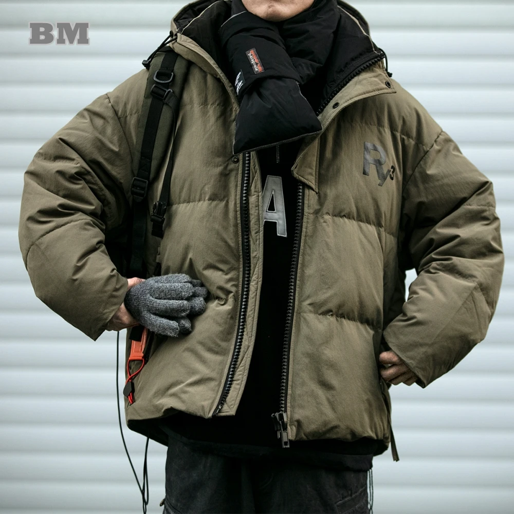 Inverno masculino estofamento pato branco para baixo com capuz jaqueta moda coreana leve acolchoado jaquetas harajuku casual puffer casaco