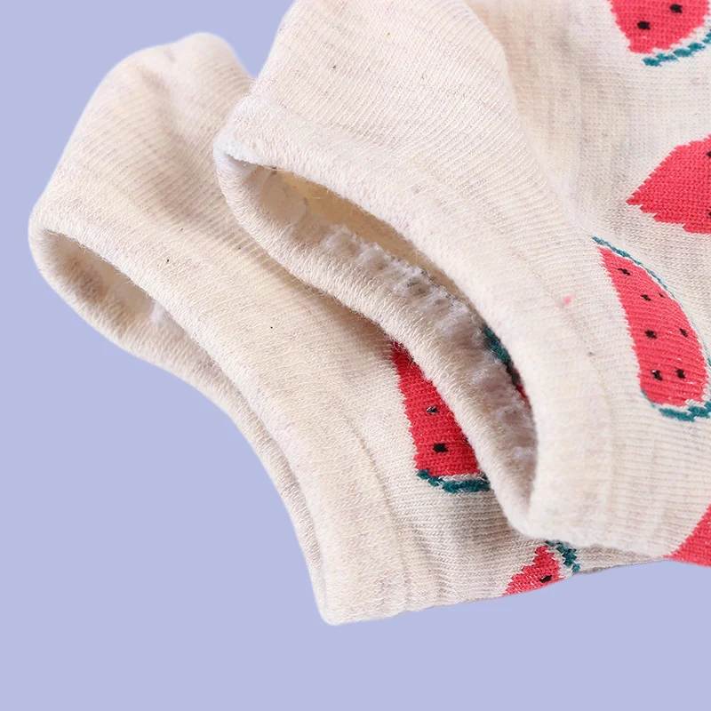 Chaussettes de Bateau Invisibles en Coton pour Femme, Décontractées et Fraîches, Solides, pour Document, Fruits, de Haute Qualité, Nouvelle Collection Été, 5/10 Paires