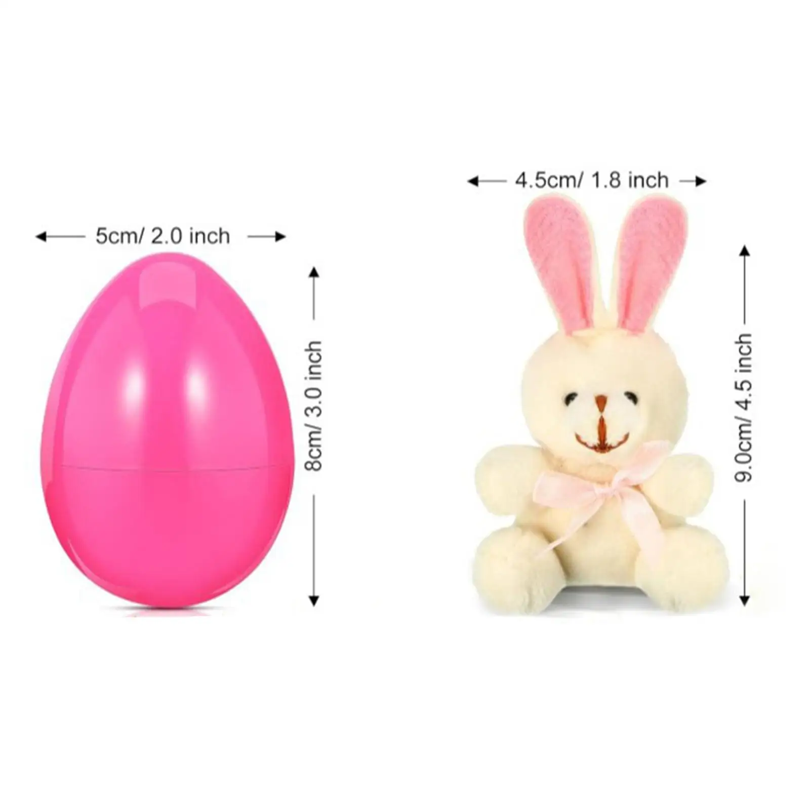 

Prefilled Easter Eggs Bulk with Plush Bunny Toys Stuffed Animal Gifts for Kids Egg Hunt Basket Fillers Classroom Prizes