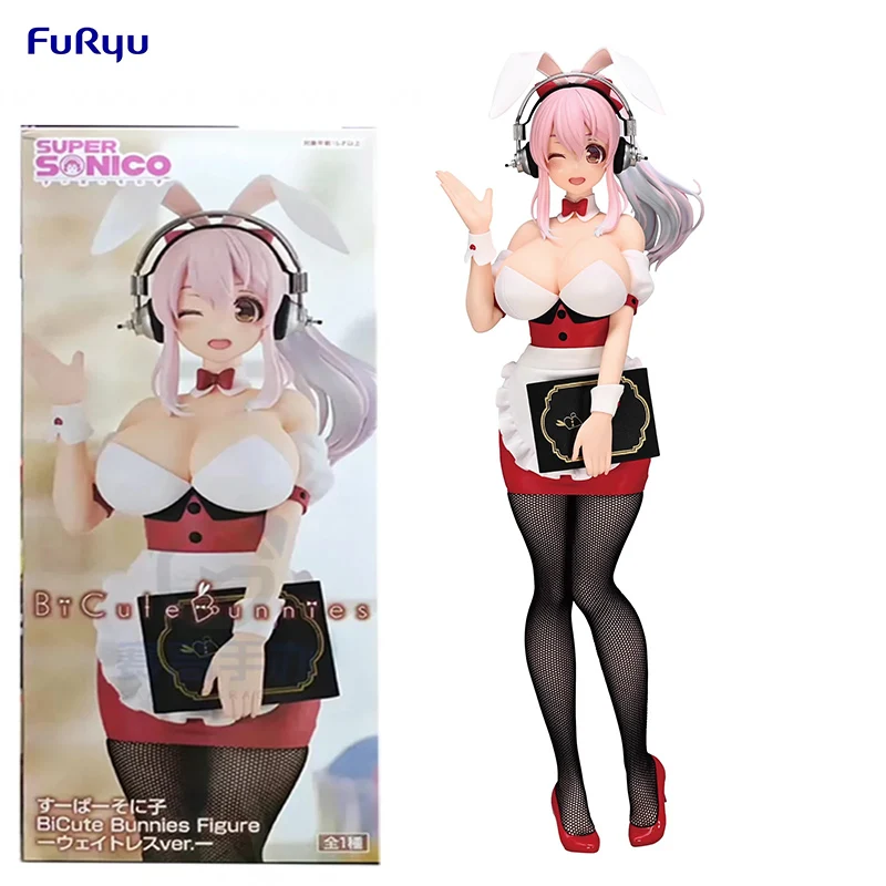 

В наличии FuRyu BiCute Bunny SUPER SONICO-столовая Bunny Girl- Ver. Экшн-фигурки из аниме коллекционная игрушка, 28 см