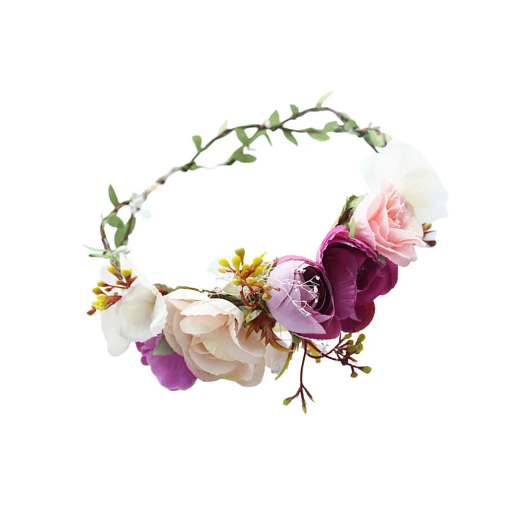 

1pc Simulation Rose Hair Headband Lightweight Non-Fading Creative Garland Accessory For Party Ceremony Adults Children