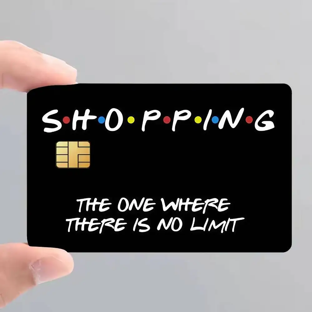 Funny Shopping Film Skin Cover Credit Card Stickers 4PCS Debit Front Decoration Bank Bus Pass Waterproof