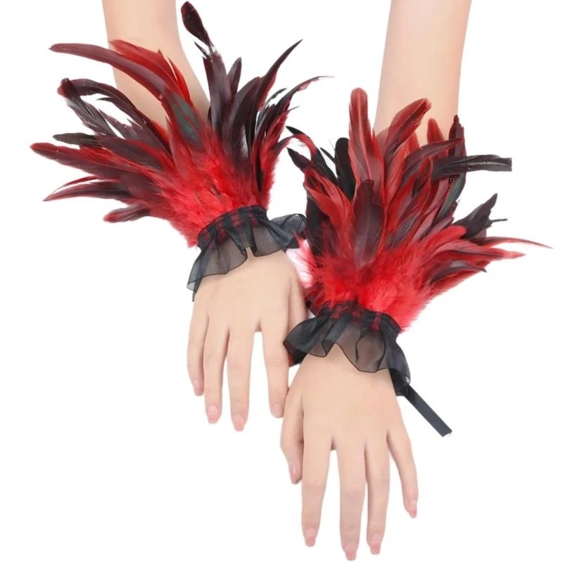 Q5we Halloween Theme Party Buffs for Nữ Dân tộc Feathered ARM Tay áo trang trí trang trí cho sự kiện đặc biệt chính thức