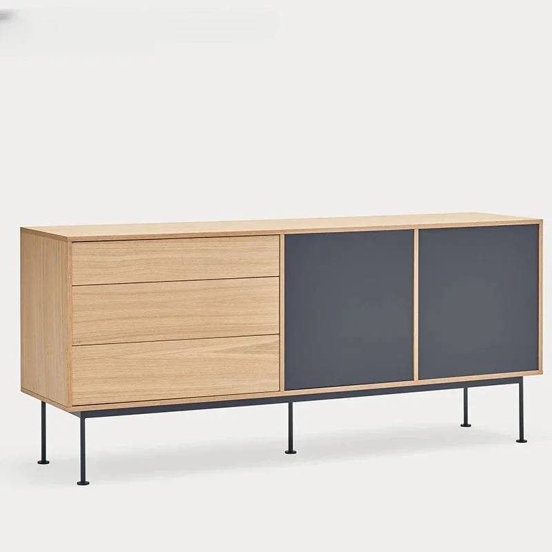 Italian simple wooden side cabinet simple modern entrance tea bedroom sofa side cabinet tea cabinet