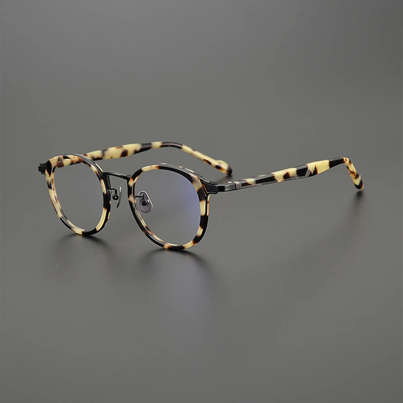 Niche retro handmade glasses frame fashion literary commuter men and women 153 big face oval designer prescription myopia glasse