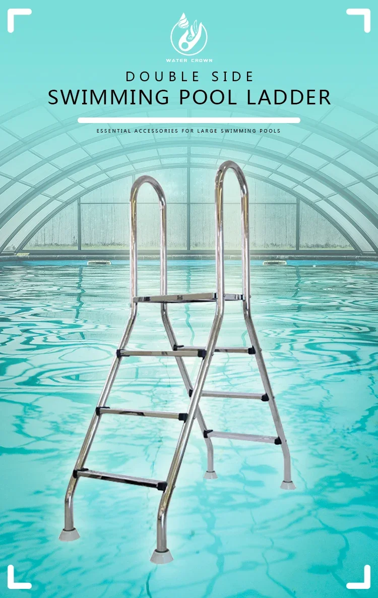 Stainless Steel Double-side Escalator Swimming Pool 2 3 4 5 Steps Pool Ladder Escalera de piscina