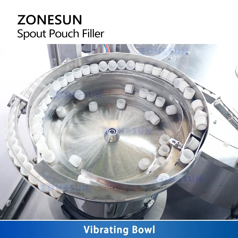ZONESUN Uitloopzakje Zuigerpomp Vloeistofvulmachine Vulmiddel Capper Monoblock Doypack Roterende verpakkingsapparatuur ZS-AFC12