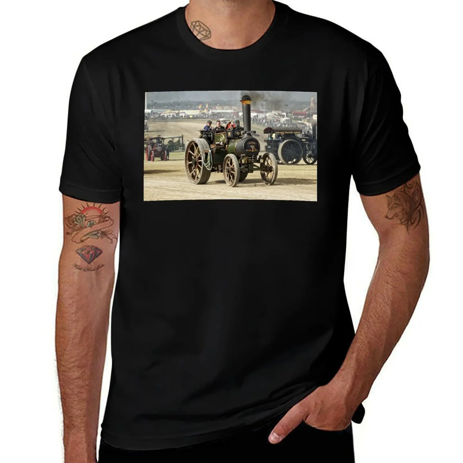 Burrell 7nhp Steam Road Locomotive No.3257 Clinker T-Shirt Basic Solid Tee for Daily Use T-Shirt
