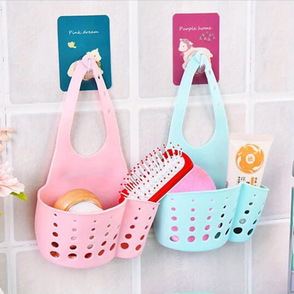 

Versatile Sink Hanging Storage Basket - Durable Plastic, Perfect for Kitchen & Bathroom Organization