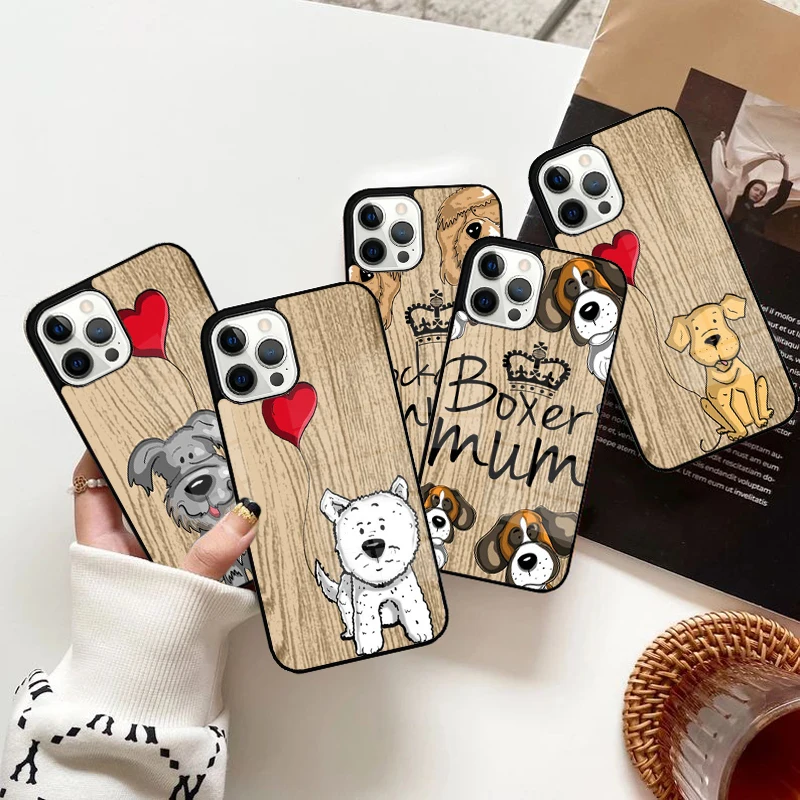 Cockapoo Boxer dog love heart dog Phone Case Magnetic for iPhone 15 16 14 13 Pro Max 11 12 Mini Magsafe Wireless Charging Cover