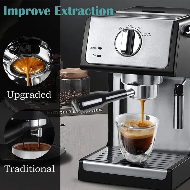 AA86 51Mm Bottomless Portafilter 2 Ears For Delonghi ECP3420/EC155/BCO430/EC260, Espresso Portafilter Replacement
