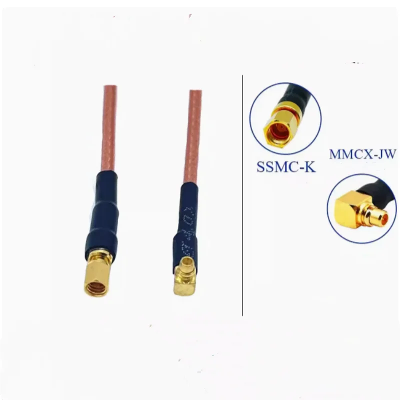 

Silver-plated RF Pigtail cable RG316 right angle MMCX Male plug to SSMC Female connector 50 ohm RF Coaixal Jumper Cable