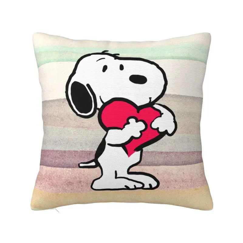 Custom Luxury Cute Cartoon Snoopy Cushion Cover 45*45 cm Velvet Throw Pillow Case Decoration Bedding Sofa Pillowslip