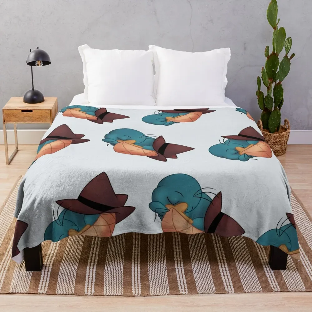 Sleeping Perry the Platypus Throw Blanket Polar decorative Winter beds Retros Blankets