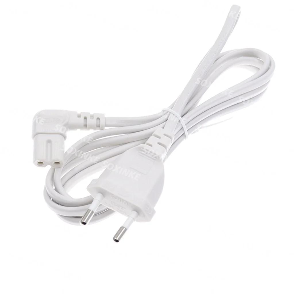 

AC Power Extension Cable Cord for Samsung Philips Sony LED TV EU Euporean 2 Prong Plug to IEC320 C7 Figure 8 Angle Adapter
