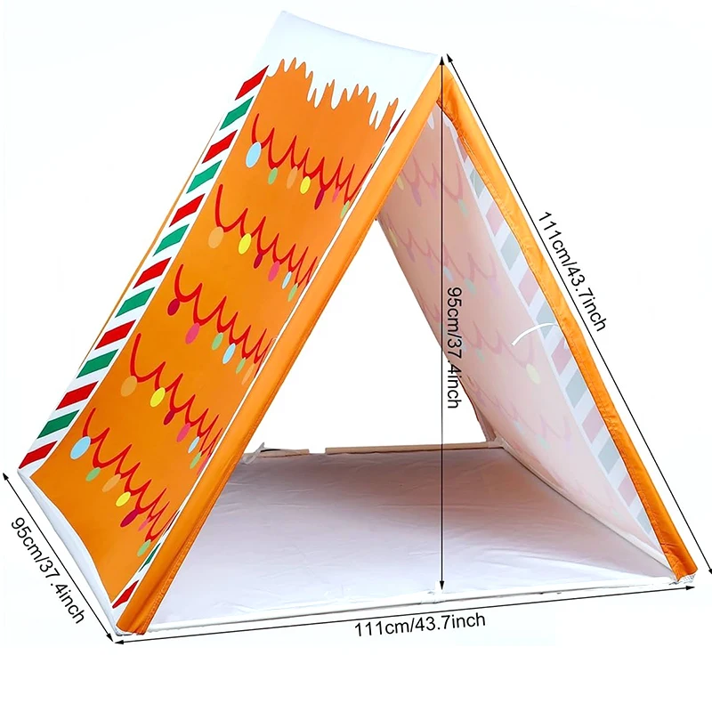 خيمة منزل خبز الزنجبيل البني القابلة للفصل؛ مساحة لعب خفيفة الوزن وصديقة للسفر