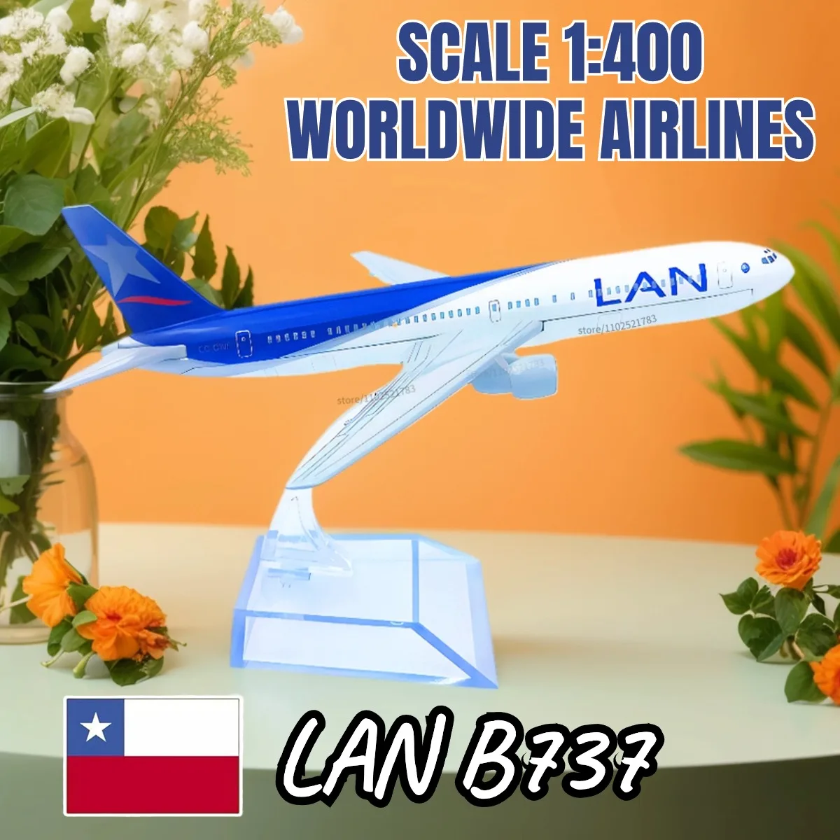 Scale 1:400 Replica LAN B737 Diecast Aircraft Boeing Airbus Airplane Model Miniature Aviation Figures Children Kids Toy for Boys