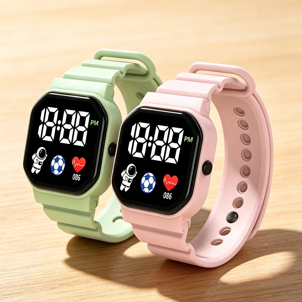 Led Children's Watch Sport Digital Watches Spaceman Silicone Strap Cute Electronic Wristwatch for Boys Girls Students Gift 손목시계