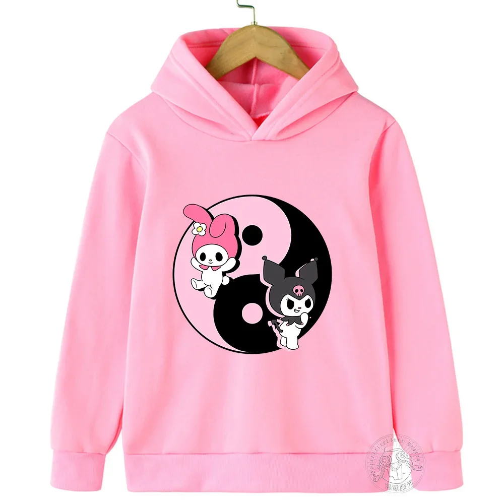 Kawaii black rice hoodie Children's Graffiti Clothing Girls Clothing Boys Clothing Fall Everyday Sweatshirt Children's tops