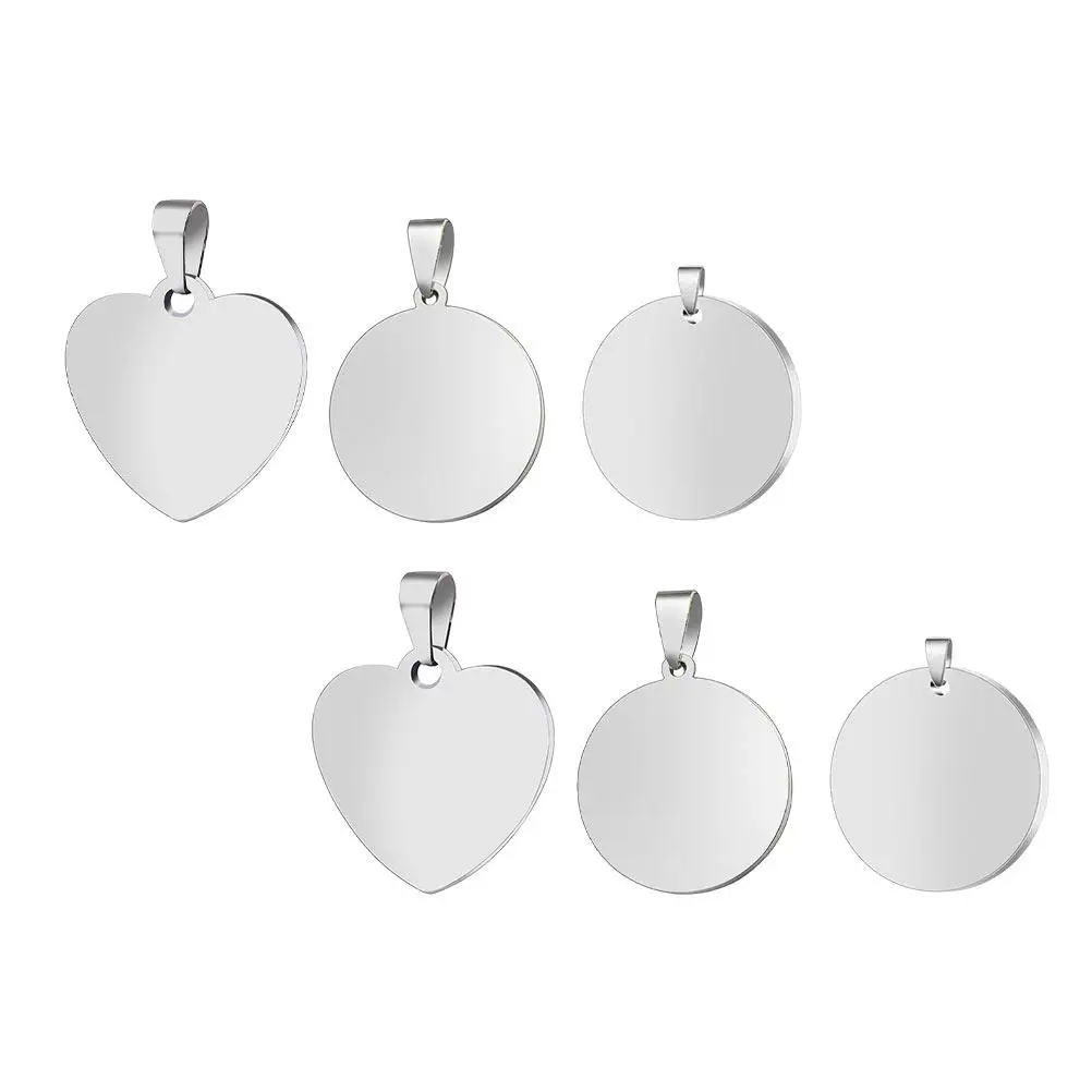 

6 шт. заготовок для бирок-подвесок из нержавеющей стали, пустые заготовки для самостоятельного изготовления украшений, гравируемые подвески, необработанные металлические заготовки