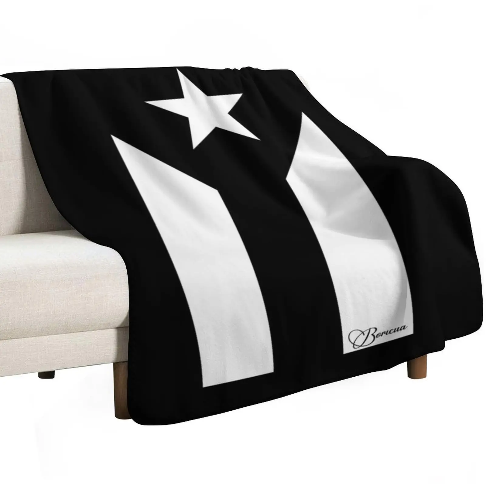 Black Puerto Rican Flag Throw Blanket Luxury St Giant Sofa Soft Plaid Luxury Brand Stuffeds Loose Blankets