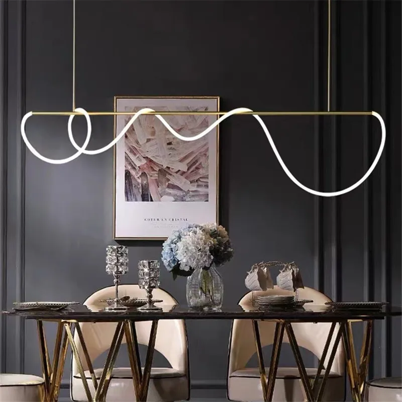 

Nordic Pendant lamps Modern Minimalist Pendant Lamp for Living Room Dining Table Light Lines Bar Hanging Lighting