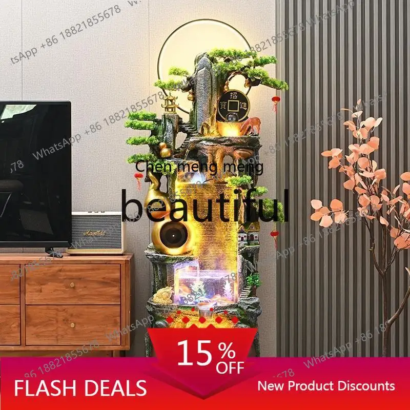 zJ Rockery, flowing water, fountain, living room, office, circulating water, fish tank,  make money, landscape floor ornament