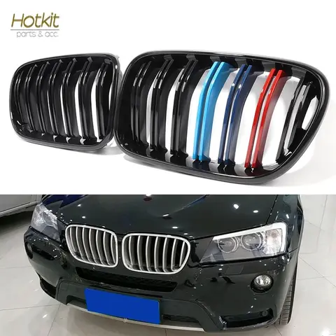 프리 페이스리프트 F25 그릴, 글레이징 블랙 ///M 앞 범퍼 신장 라디에이터 그릴 BMW X3 F25 Pre-LCI 2010 - 2013