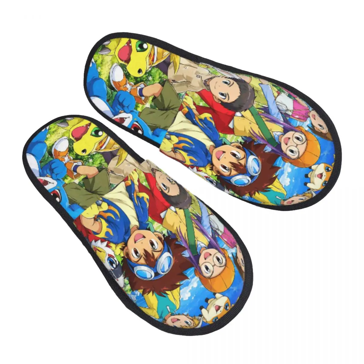 Digimons Digitals Monsters Bedroom Slippers with Memory Foam Slipper Gift for Unisex House Shoes with Anti-Skid Sole